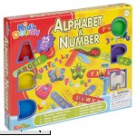 Kids Toys Play Dough Modelling 25 Piece Alphabet & Number Learning Set With Modelling Tools Alphabet & Maths Symbols Cutters Scissors & 6 Different Colours & Tubs With Moulds  B01CUB7XX8